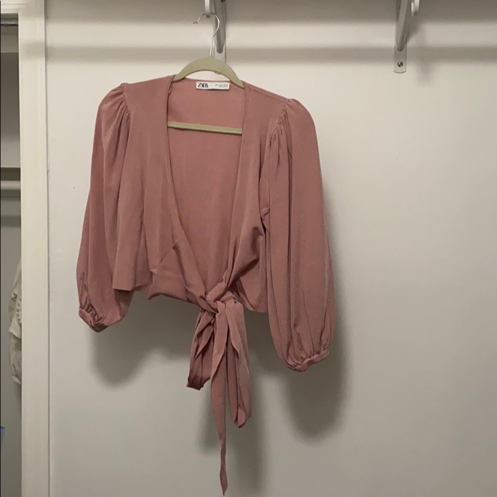 Zara tie front top size S